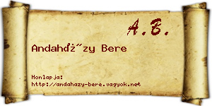 Andaházy Bere névjegykártya